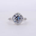 9X9mm Cushion Cutting Moissanite Grey Color 10k White Solid Gold Moissanite Engagement Ring