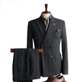 New Suit Men's Double Breasted Handsome Groom's Wedding Dress Yuppie Korean Version of Fashion Slim Grey Suit