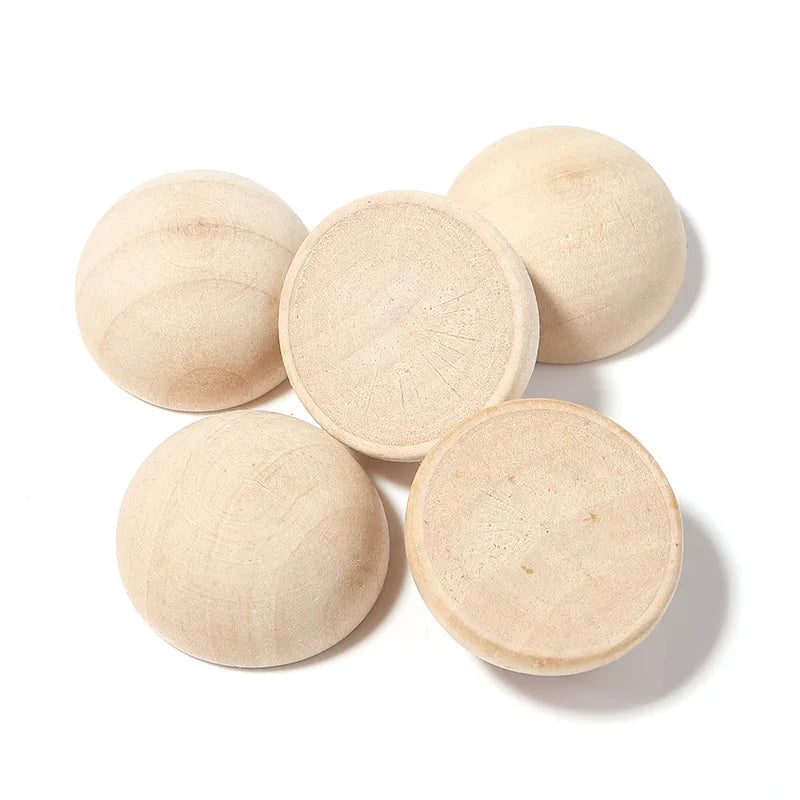 Round Half Ball Bead Decoration 10mm 12mm 14mm 15mm 18mm 20mm 30mm 40mm 50mm Wooden Wood Ball for Craft