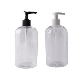 500ml PET Plastic Transparent Round Shampoo Bottle with Pump Empty Seal Type Screw Cap for Skin Care Packaging