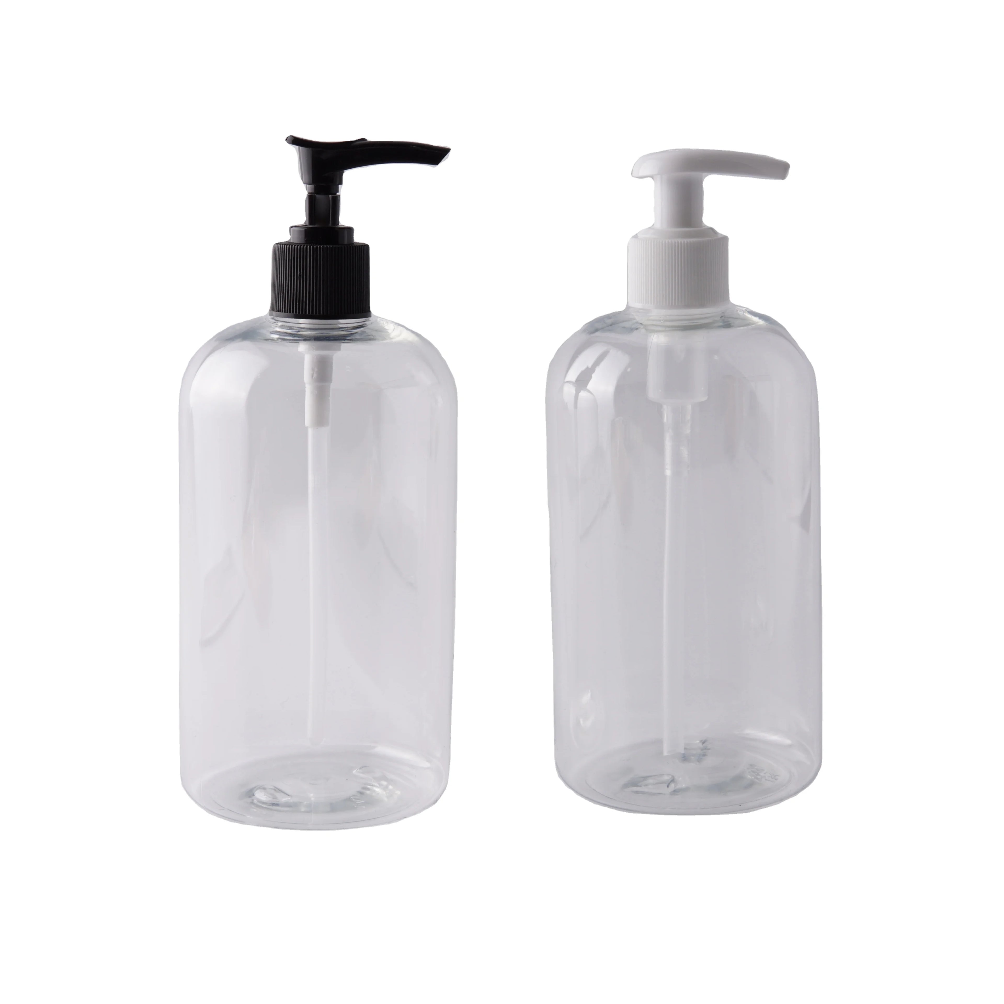 500ml PET Plastic Transparent Round Shampoo Bottle with Pump Empty Seal Type Screw Cap for Skin Care Packaging