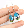 SX-113 Artificial Earring Women Ear Jewelry Drop Shape Butterfly Preserved Real Dry Flower Tree Earrings for Girls