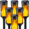 Howlighting New Round Solar Flame Light Outdoor Courtyard Lawn Villa Garden Courtyard Ambience Lighting Floor Plug Light