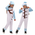 2026 Baige Party Holiday Kids Jumpsuit With Hat Children Winter Snowman Costume Pajamas Role Play Girls Christmas Clothing Suit