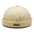 Custom logo Sports Embroidery Unisex 6 Panel Leather Strap Brimless Baseball Hat Docker Cap