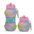 Collapsible Round Ball Shape Earth Design Silicone Sleeve Custom Design Drinking Water Bottle