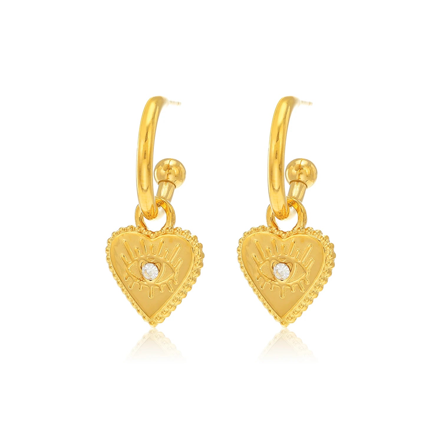 Ivanda Stainless Steel Gold Plated Geometric Pearl Stud Earrings Trendy Unisex Valentine's Day Gift