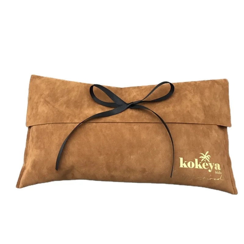 Custom Luxury Velvet Purse Pouch Envelope Dust Bag With Gold Logo Envelope Jewelry Perfume Pouch