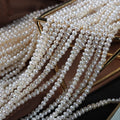 Wholesale 3-3.5mm Natural Freshwater White Pearls Small Beads Thin Chain Semi-Finished Bare Beads DIY Jewelry Accessories