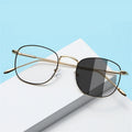 Photochromic Glasses Alloy Gold Round Myopia Lunettes Anti Lumiere Bleu Armazones Photocromic Eyeglasses Frames Optical Glasses
