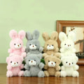 Mini Plush Fluffy Bunny Rabbit Bear Keychain Soft Stuffed Animal Toys Plush Bunny Bear Bear Bag Accessories