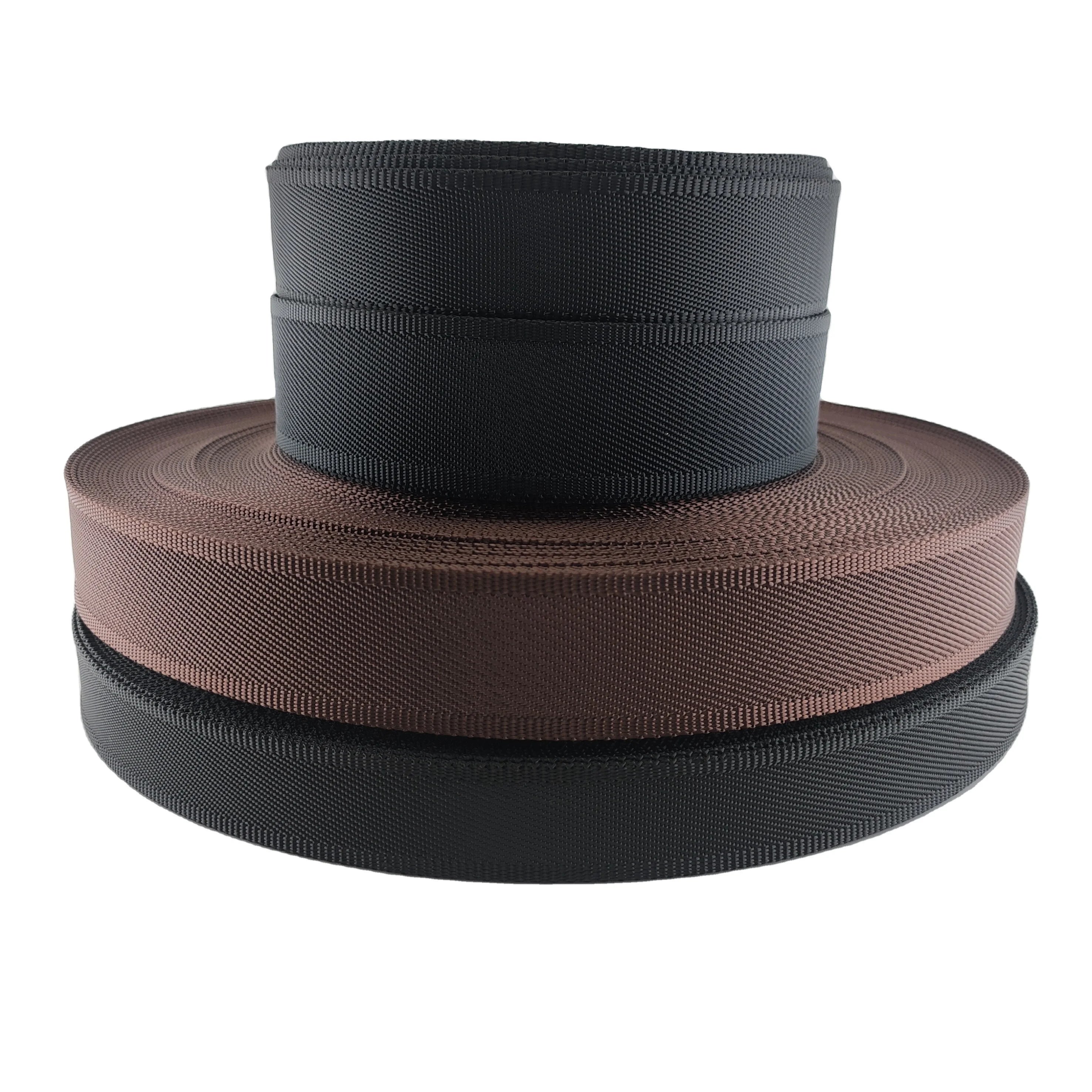 2.0cm-1.5 Inch Pure Black Nylon Webbing for Dense Grain Adjustable Shoulder Belt Lock Camera Belt