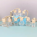 Eco-friendly Glass Car Perfume Diffuser Bottle with Screw Cap and Hot Stamping Hanging Wooden Air Freshener