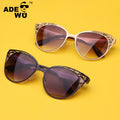 ADE WU STY1510 Fashion Newest Cat Eye Sunglasses Women 2025 Ladies Big Frame Cat Eye Metal Sunglasses Men Famous Casual Shades