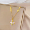 Trendy Stainless Steel Butterfly Stainless Steel Necklace for Women Gold Silver Color Chain Butterfly Pendant Necklace
