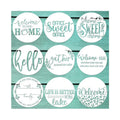12" Round Large Welcome Letters Stencils for Wood Sign Art Templates Plastic Farmhouse Paint Stencils