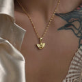 2022 Dazan New Summer Ins 18k Gold Plated Tarnish Free Stainless Steel Cupid Angel Pendant Necklace Waterproof Jewelry for Women