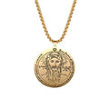 SSN084 Trade Assurance 2020 Latest Vintage Stainless Steel Key of Solomon Round Pendant Sun Talisman Viking Necklace for Men