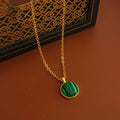 RisingMoon18K Gold Round Gem Stones Necklace Choker's Chain Necklace Gifts Necklaces Jewelry for Women