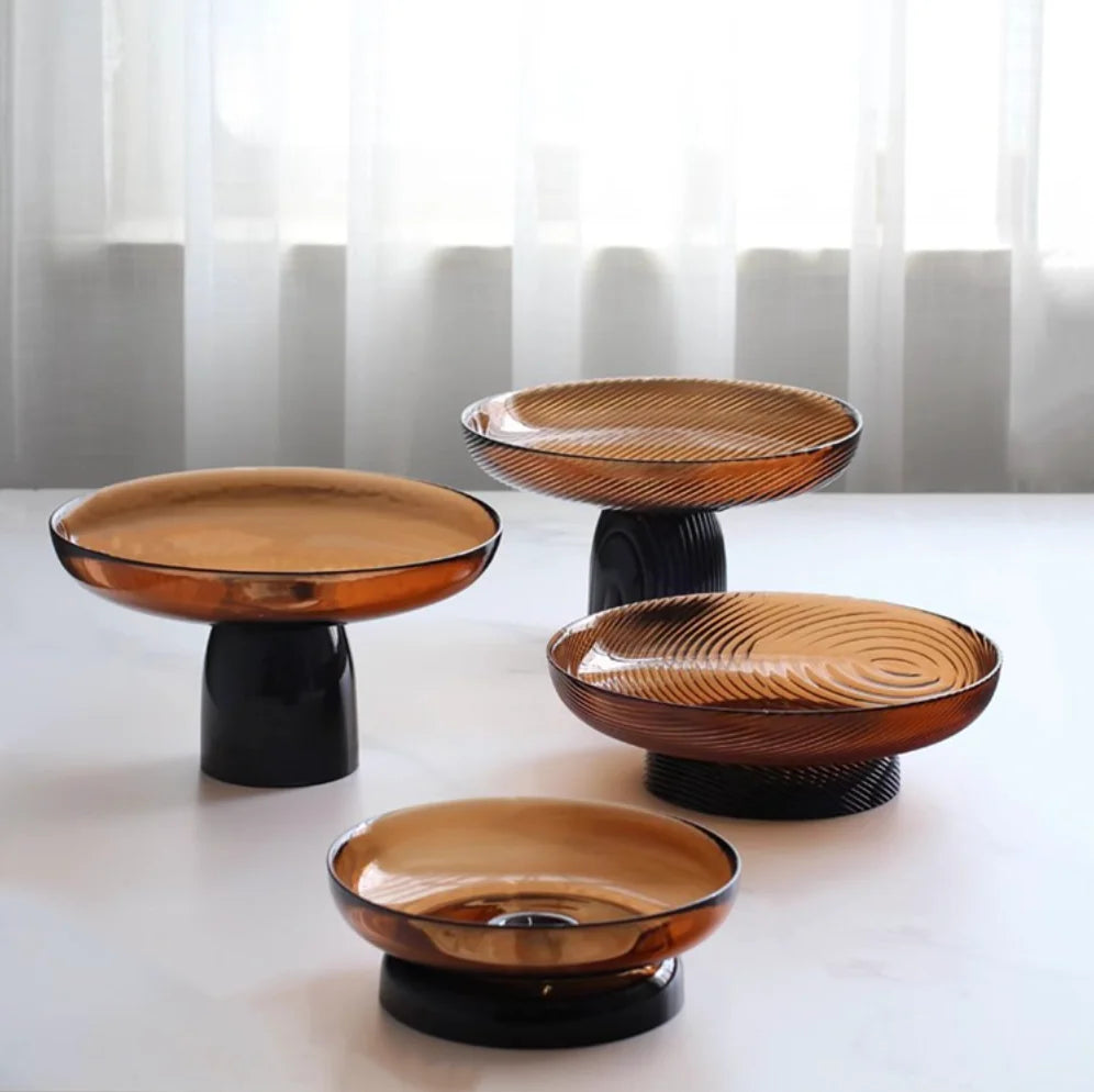 Modern Nordic Danish Color Enamel Glass Living Room Dining Table Tea Table Dry Fruit Plate Snack Plate