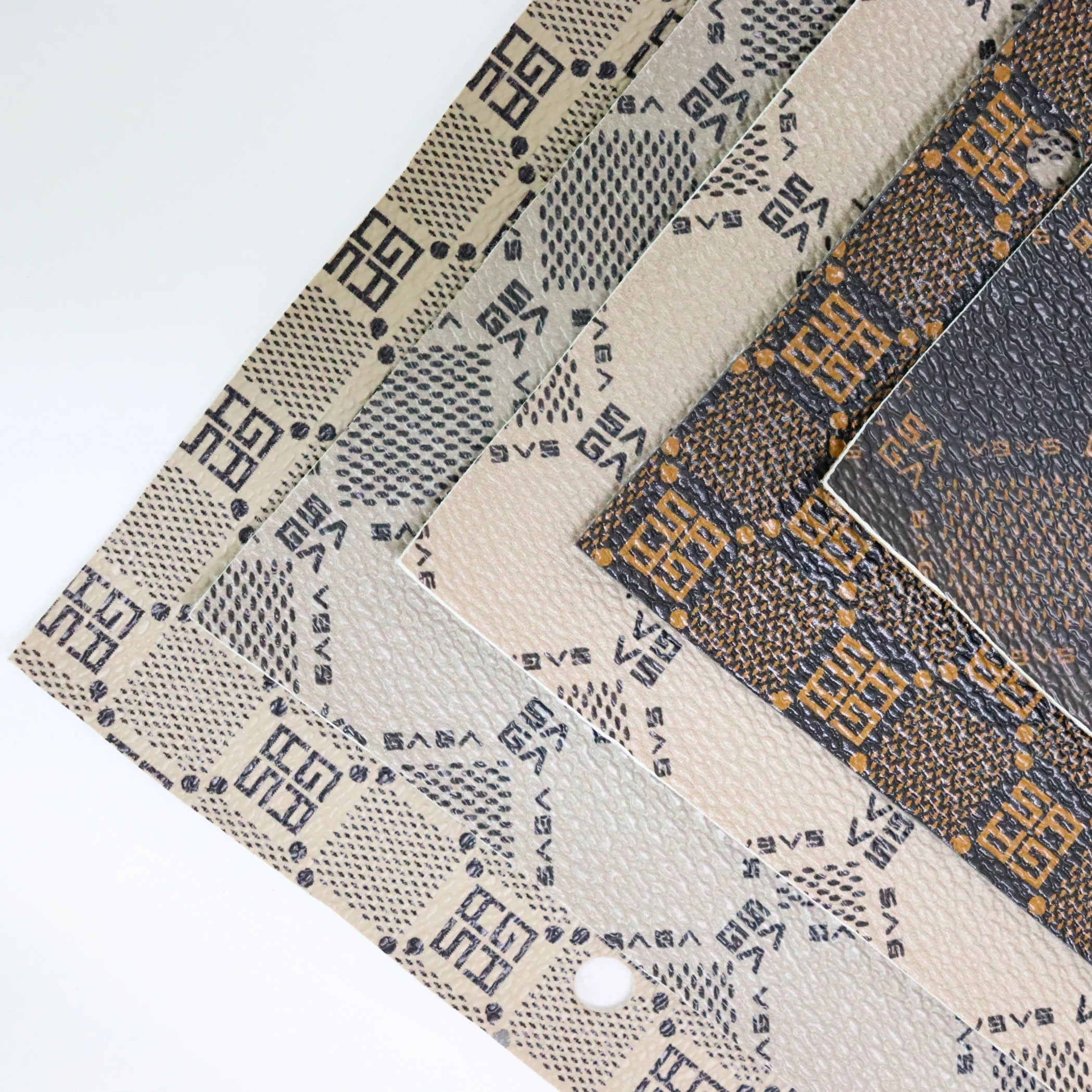 Synthetic PVC PU Leather Roll Printed Faux Leather for Bag Lining Craft Decorative and Home Textile Use Embossed Pattern
