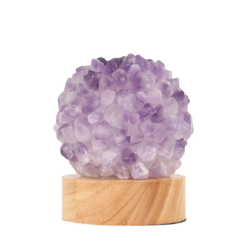 2026 China Natural Hand Made Rough Amethyst Chips Candle Lamp