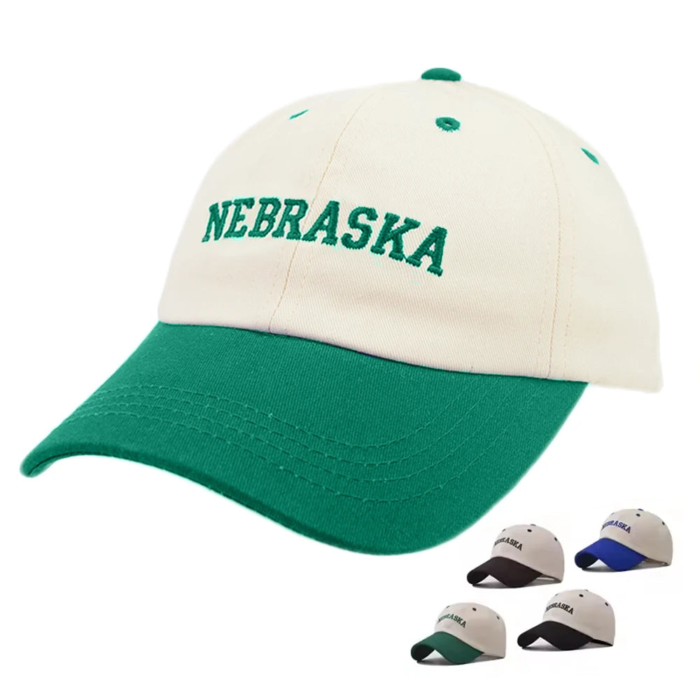 Two-tone Classic Baseball Cap Custom Embroidery logo Dad Cap Hat for Outdoor Sports Sun protection Visor Hats and Caps