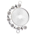 OG018 Fashion 25mm Rotation Double Side Star Glass Cabochon Base Tray Charm Crystal Alloy Base Pendant Jewelry Accessories MegaBDM