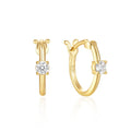 Luxury Fine Earring Jewelry 925 Sterling Silver 18K Gold Plated Hoop Earrings With Diamond