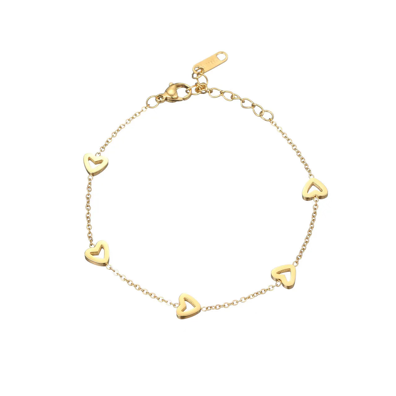 Italian Gold Charm Bracelet Simple Fashion Classical Heart Design Wholesale for Girl's Gift