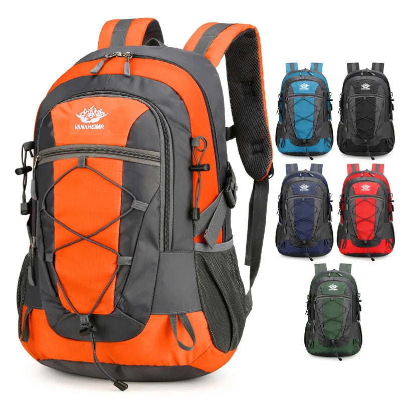 Designer High Capacity Waterproof Outdoor Backpack Couple's Travel and Mountaineering Bag with Zipper Closure for Hiking