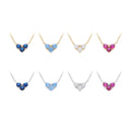 Wholesale Sterling Silver Jewelry S925 Heart Zircon Necklace Jewelry Minimalist Peach Heart Dangle Clavicle Necklace Women