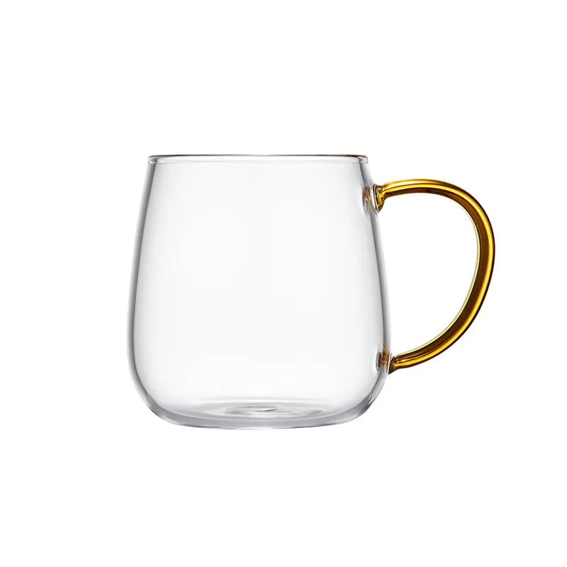 High Borosilicate Glass Teacup Small Tea Cup With Color Handles Transparent Kung Fu Tea Cup Manufacturers Wholesale Cups