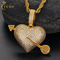 Fashion Gemstones Jewelry 14K Gold Plated Hip Hop Style Brass Zircon Diamond Iced Out Pendant Necklace