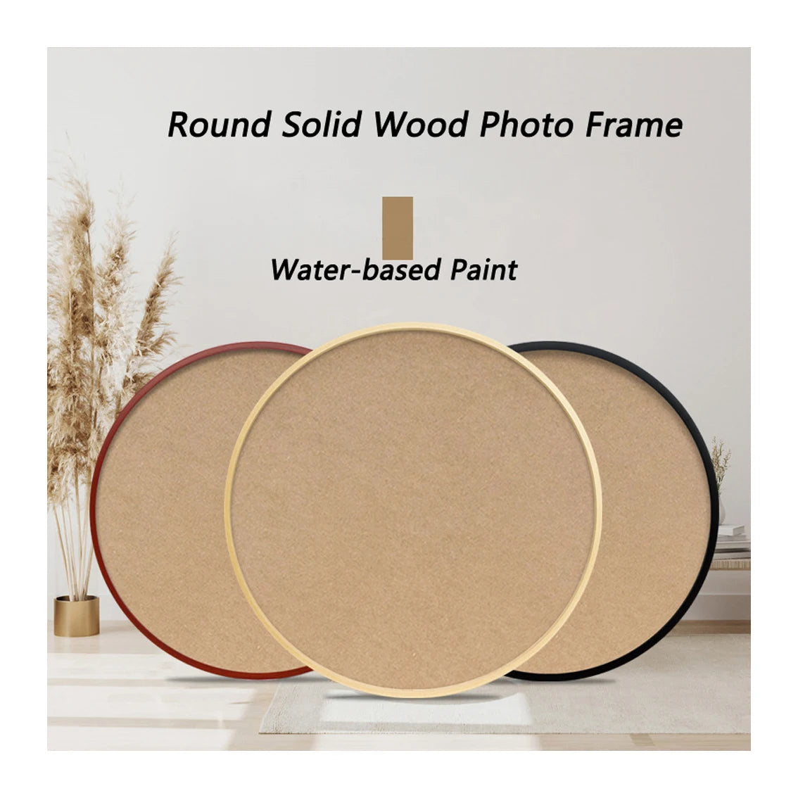 Wholesale Picture Oil Painting Frame Solid Wooden Photo Wall Frame Photo Hanging Wall Custom Round Wood OPP Bags Rectangle F004