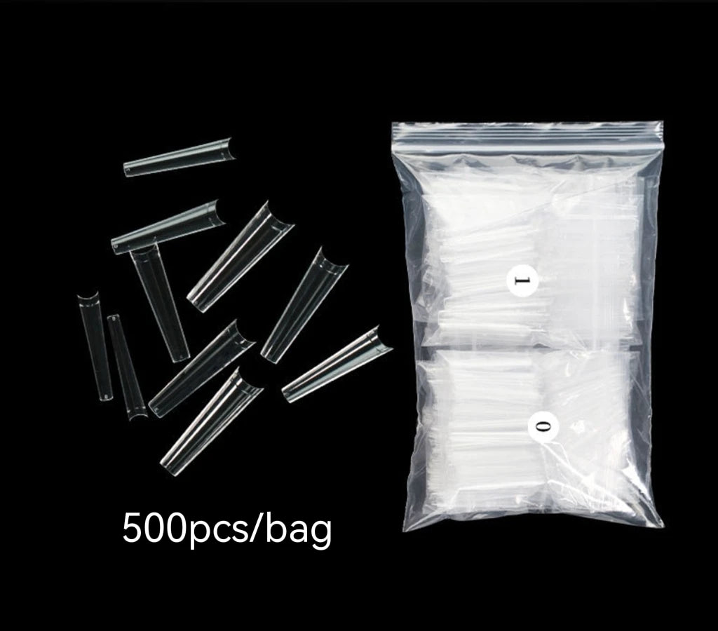 Professional Half Cover Stiletto Tips Nails Gel X Square Refill Sizes #4 #5 #6 #7 XXL Nail Tips No C Curve Coffin Nails Tips