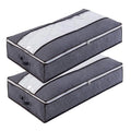 2 Pack Underbed Storage Bags Foldable Under Bed Container Bins Organizer for Clothes Under Bed Storage Bags