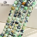 JD GEMS Natural 100% Stone Beads 6mm 8mm 10mm Round Loose Chrysocolla Variscite Eosphorite for Jewelry Making Stranded
