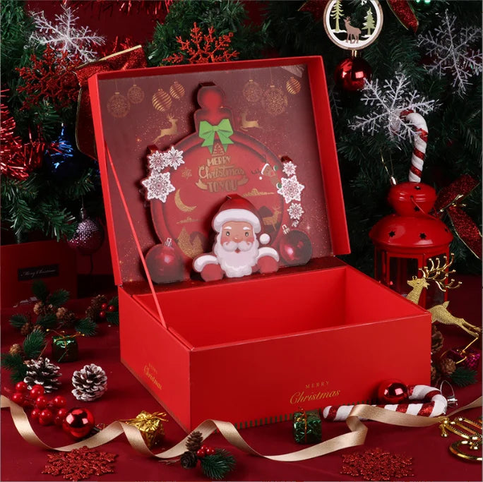 Wholesale Custom Design Luxury Festival Candy Paper Packaging Gift Box 3d Surprise Christmas Gift Box