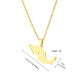 BINSHUO Wholesale Custom Stainless Steel Jewelry Gold Hollow Heart Mexican Map Flag Pendant Couples Charm Men Necklace for Women