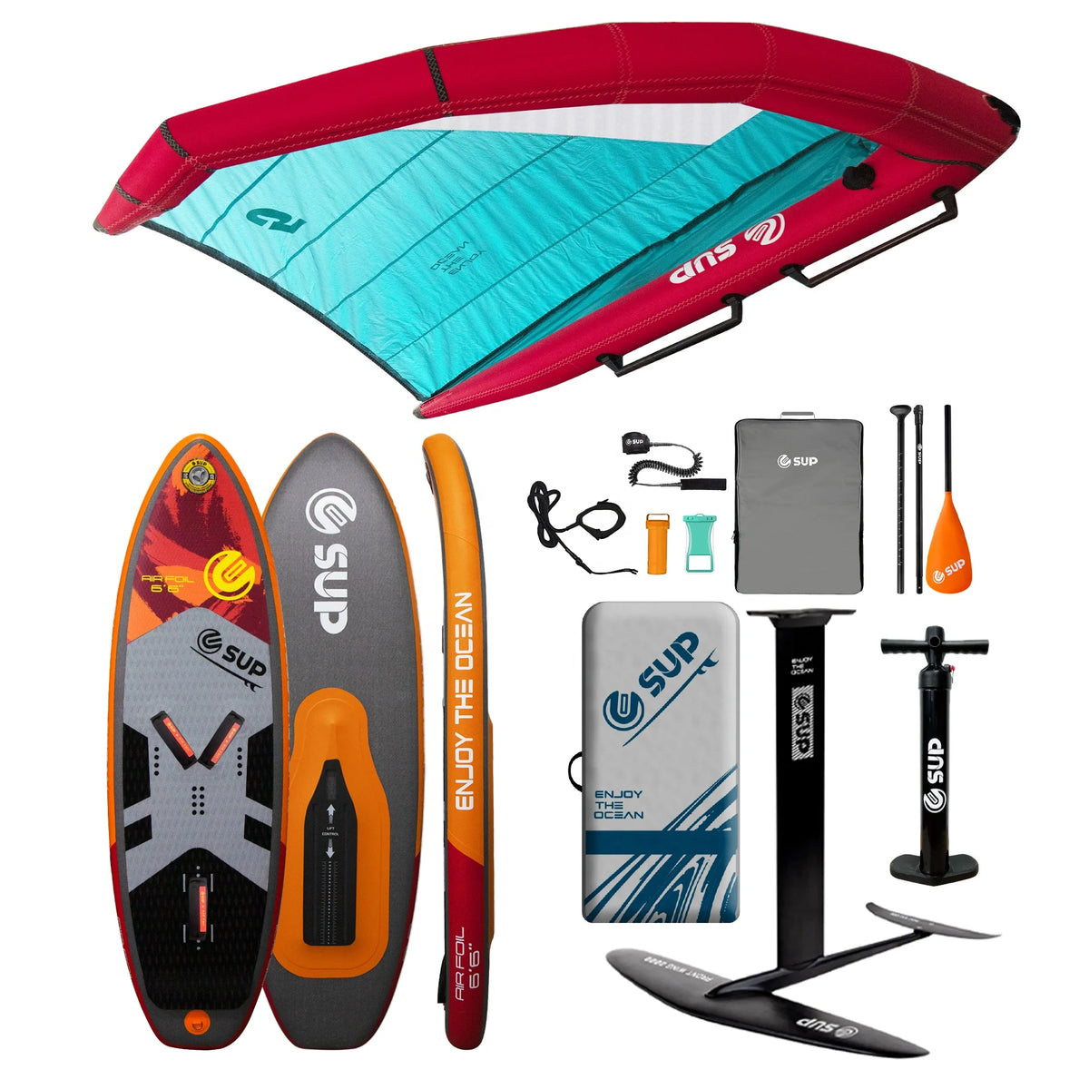 E SUP Inflatable Paddle Board Soft Top Foil Surfboard Hydrofoil Surf Kit PVC Material Portable Ocean Waters Water Play Surfing