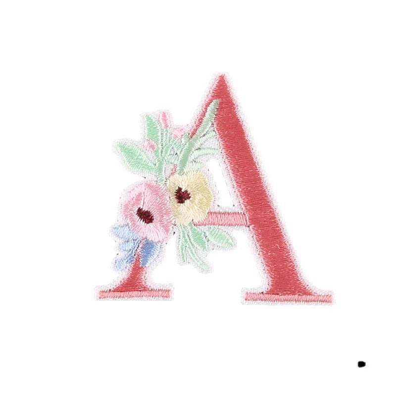 Height 4.8cm Iron on Patches Bulk Felt Flower Letter Embroidery Heat Transfer Patches for Shirts