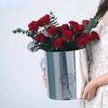 Eco-Friendly Round Gift Boxes Set of 3 Mirror Silver Valentine's Day Floral Boxes for Arrangements