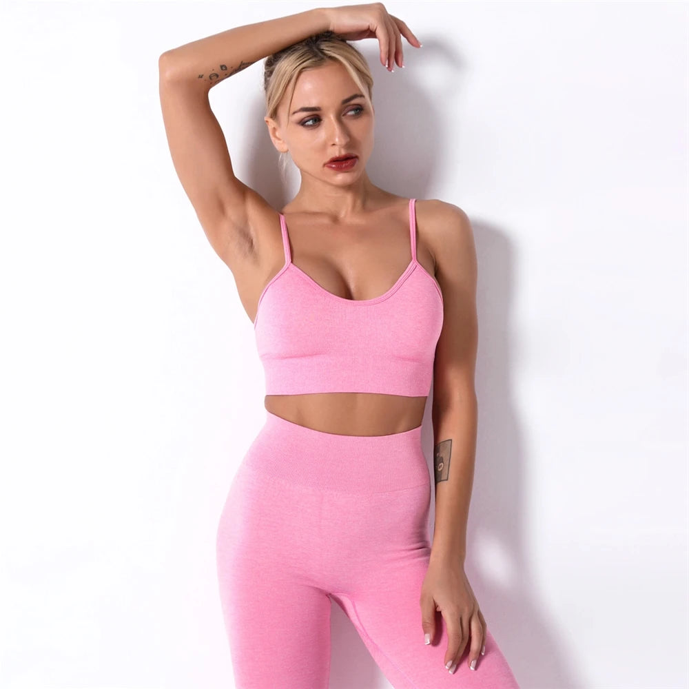 Seamless Yoga Sports Suit Women's Summer 2022 Women's Yoga Pants Fitness Pants