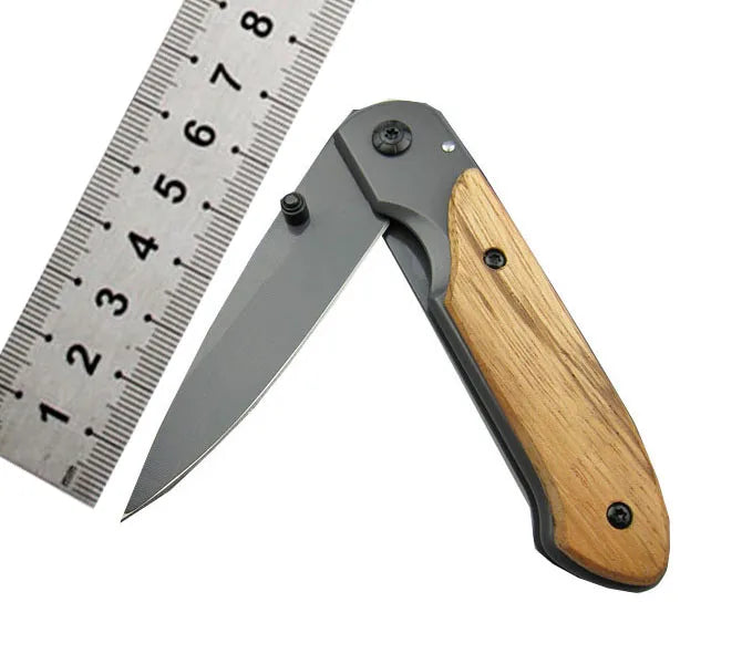 OEM Bulk Wholesale Small Cheap Low Price Folding Wood Handle Pocket Knife with Stainless Steel Blade Blanks