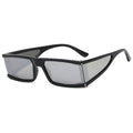 Superhot Eyewear 14745 Futuristic Rectangle Silver Mirrored Sunglasses