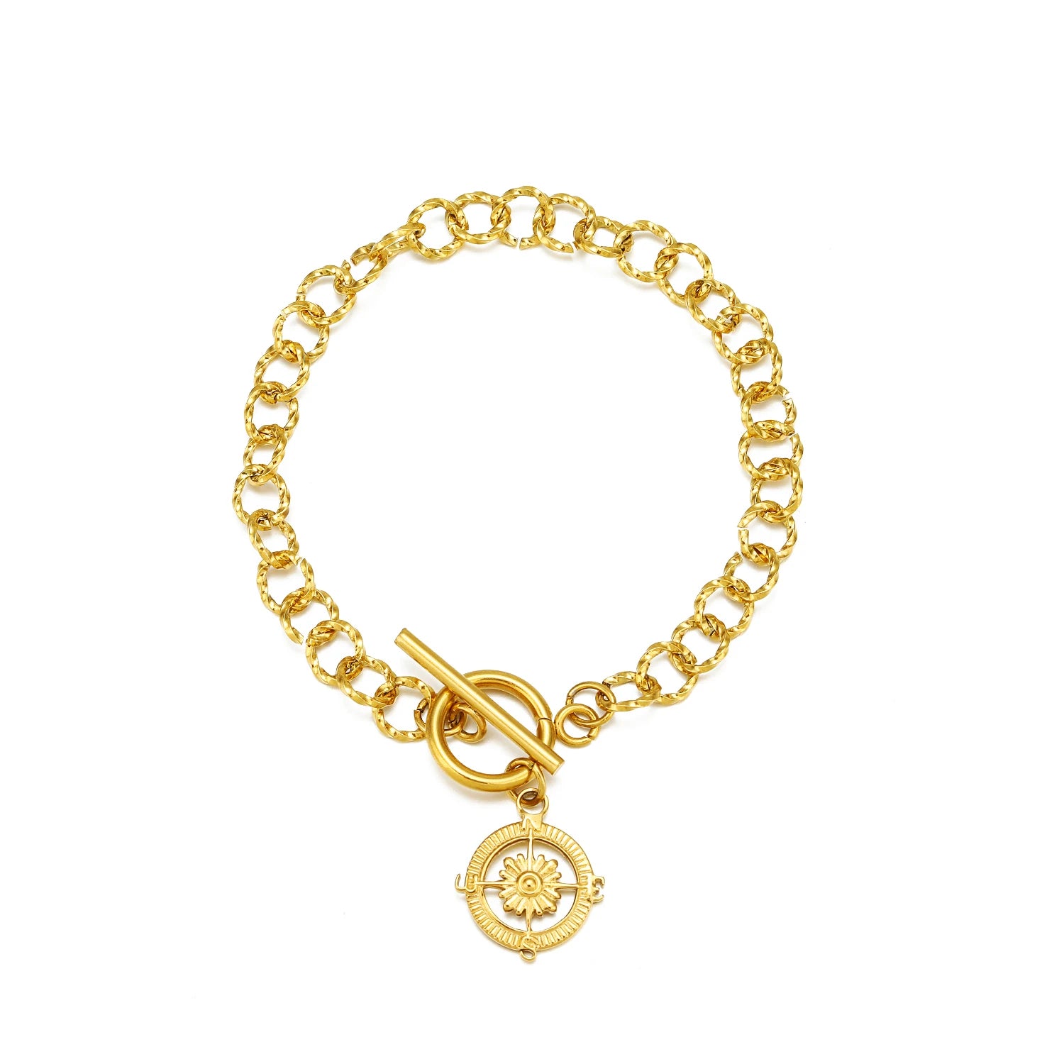Lady's Stainless Steel Bracelet Gold-Plated with Light Luxury High-End Style Water-Resistant and Allergy-Free