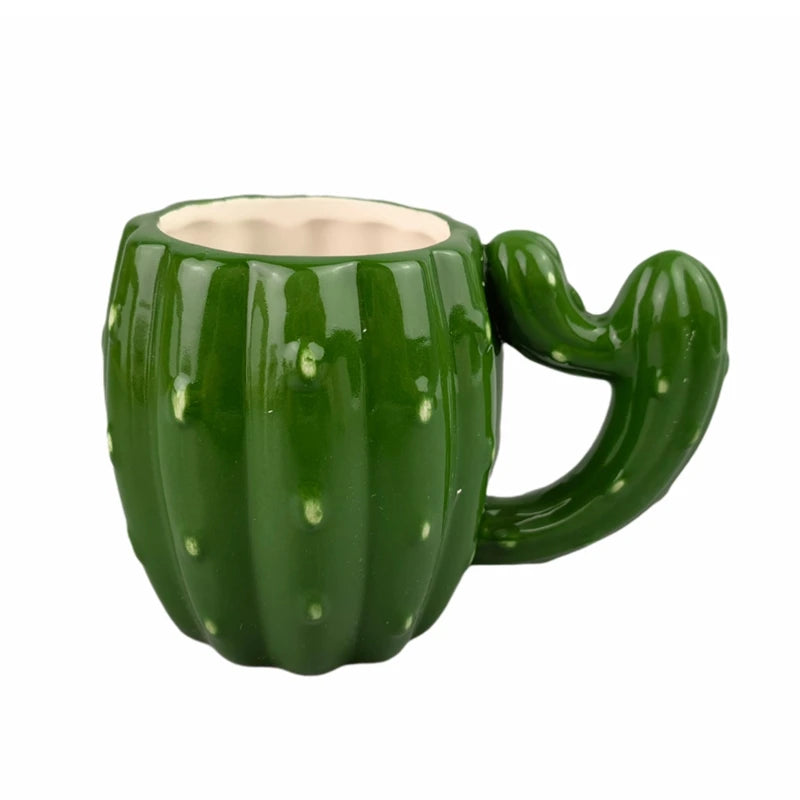 Cute Cactus Green Pottery Ceramic Mug 3D Funny Design 301-400ml Capacity AB GRADE Quality for Home Office Use