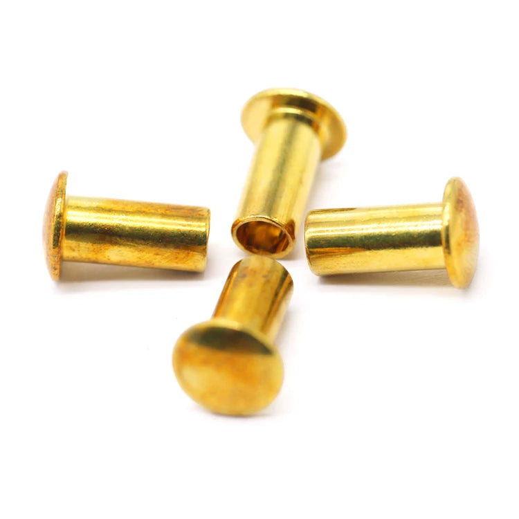 Low MOQ Chinese Factory Wholesale Various Shapes Brass Red Copper Rivet Flat  Rivet Semi Tubular Rivets