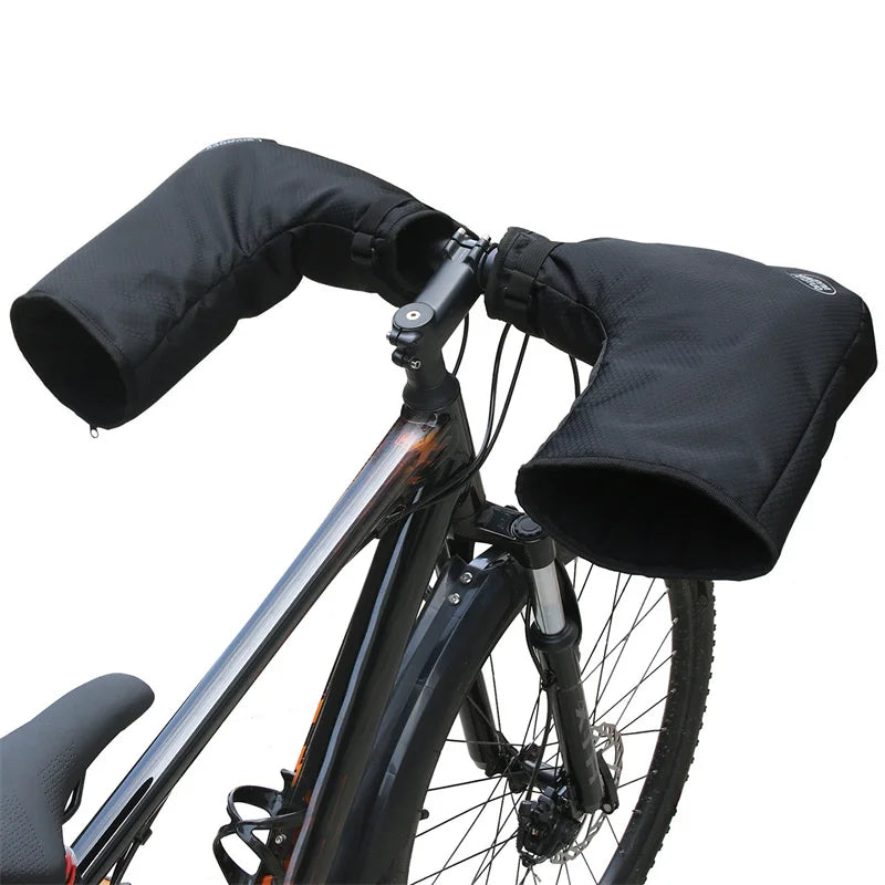 Bike Motorcycle Handlebar Muffs Winter Windproof Thick Warm Thermal Handle Bar Cover Gloves for Cycling Scooters Parts